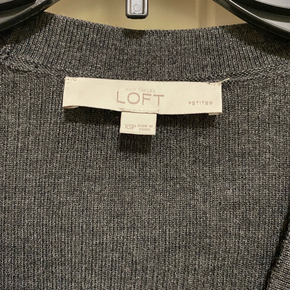 EUC LOFT Charcoal Gray cardigan, size XSP - Picture 3 of 4